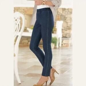 Soft Surroundings Pull-on Elastic Waist Dark Wash Skinny Jeans Jegging XS Petite
